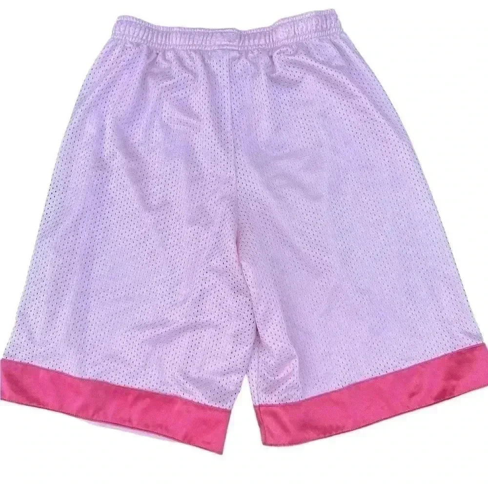Youth kids Nike Basketball Shorts Size L monochrome baby Pink on Hit Pink detail